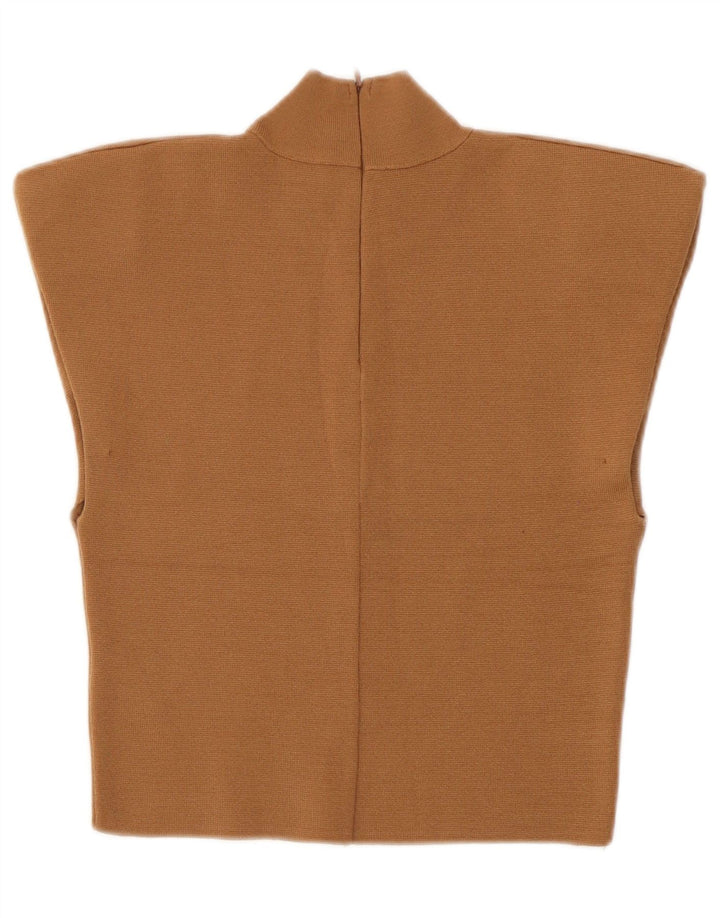 Damski krótki top Zara UK 8 Small Brown Wiskoza