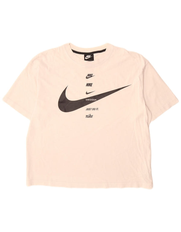 Męski T-shirt Nike Swoosh Graphic Top, średnia biała bawełna