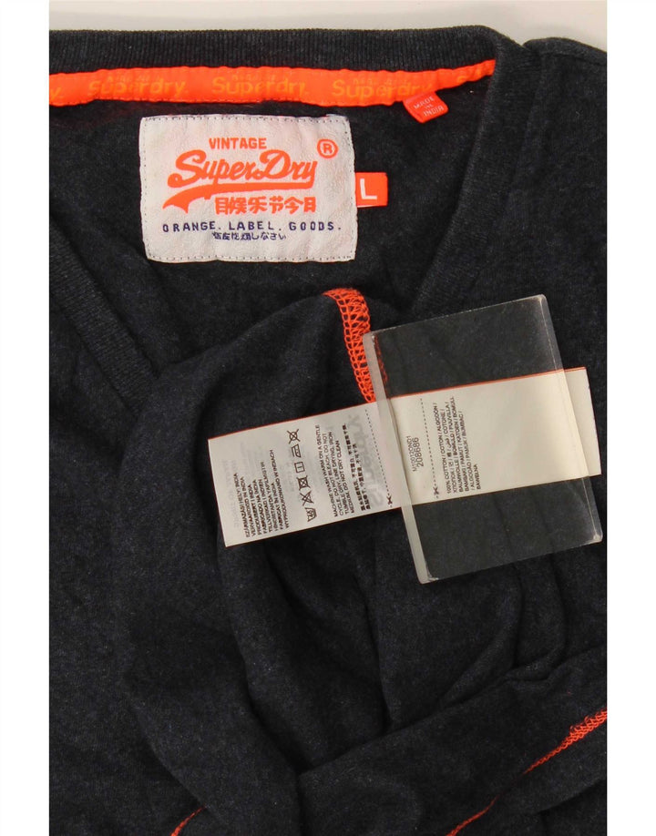 Męski T-shirt Superdry, duży, granatowy, bawełniany