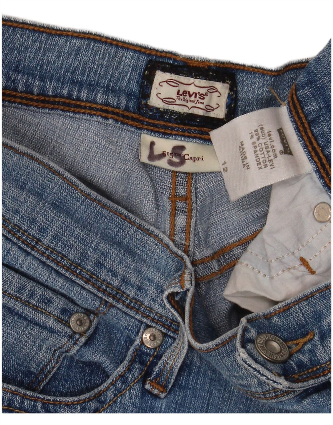 Damskie spodenki jeansowe LEVI'S 515 US 12, duże, W32, niebieska bawełna