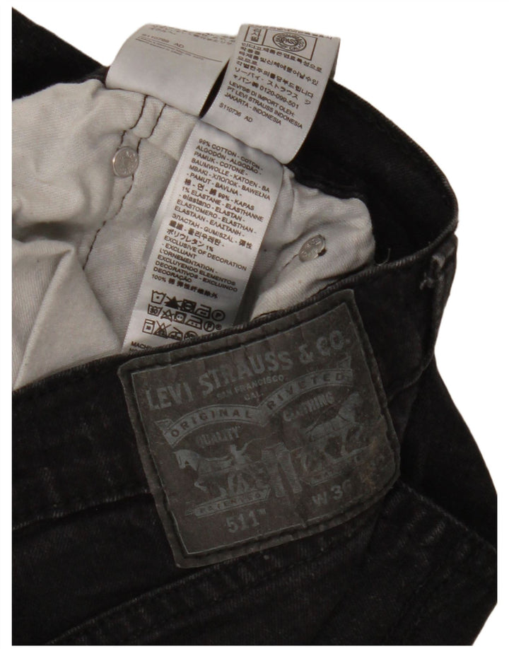 Męskie jeansy Levi's 511 Slim W36 L32 Czarna bawełna