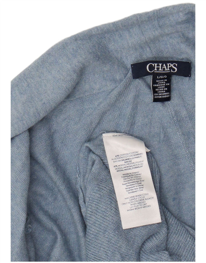 Damski sweter rozpinany z długim rękawem CHAPS, UK 16, duży, niebieski, bawełniany