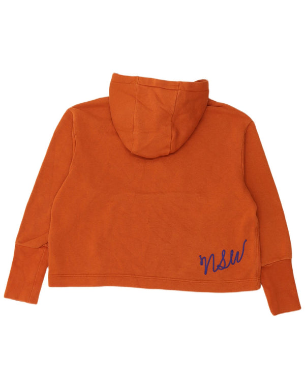Damski sweter oversize z kapturem Nike, UK 14, średni pomarańczowy, bawełniany