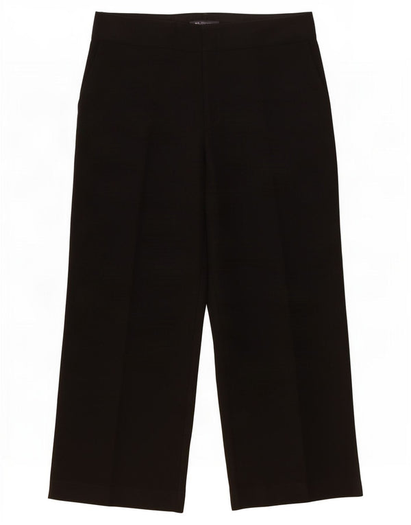 Marks & Spencer Womens Wide Leg Chino Trousers UK 16 Large W34 L29 Black