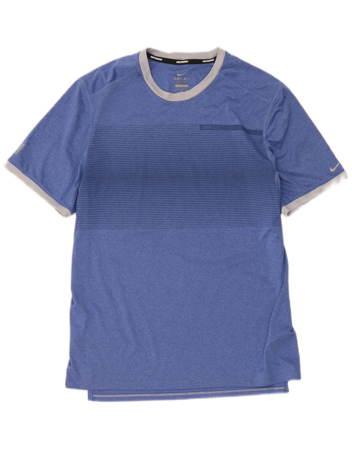 Męska koszulka Nike Dri Fit z poliestru w średnie niebieskie paski