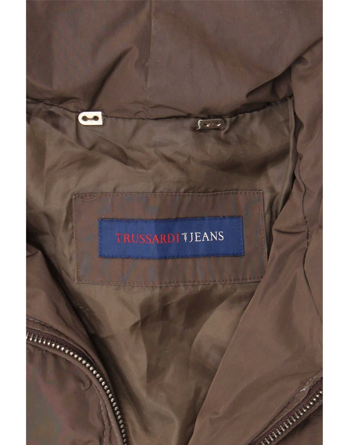Damski płaszcz z kapturem Trussardi IT 40 Small Brown