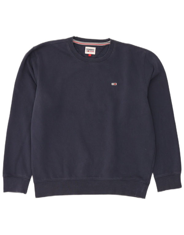Męski sweter TOMMY HILFIGER, duży, granatowy, bawełniany