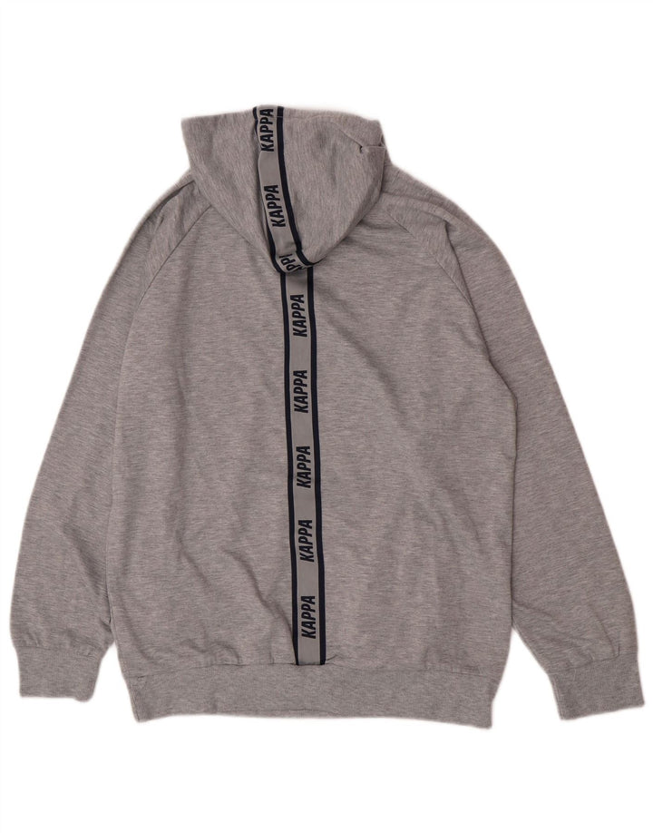 Męski sweter z kapturem Kappa, duży, szary, nakrapiany poliester