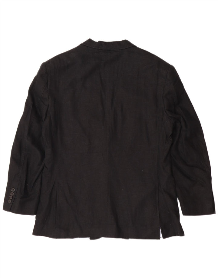 MARKS & SPENCER Męska marynarka zapinana na 2 guziki UK 40, duża, czarna lniana