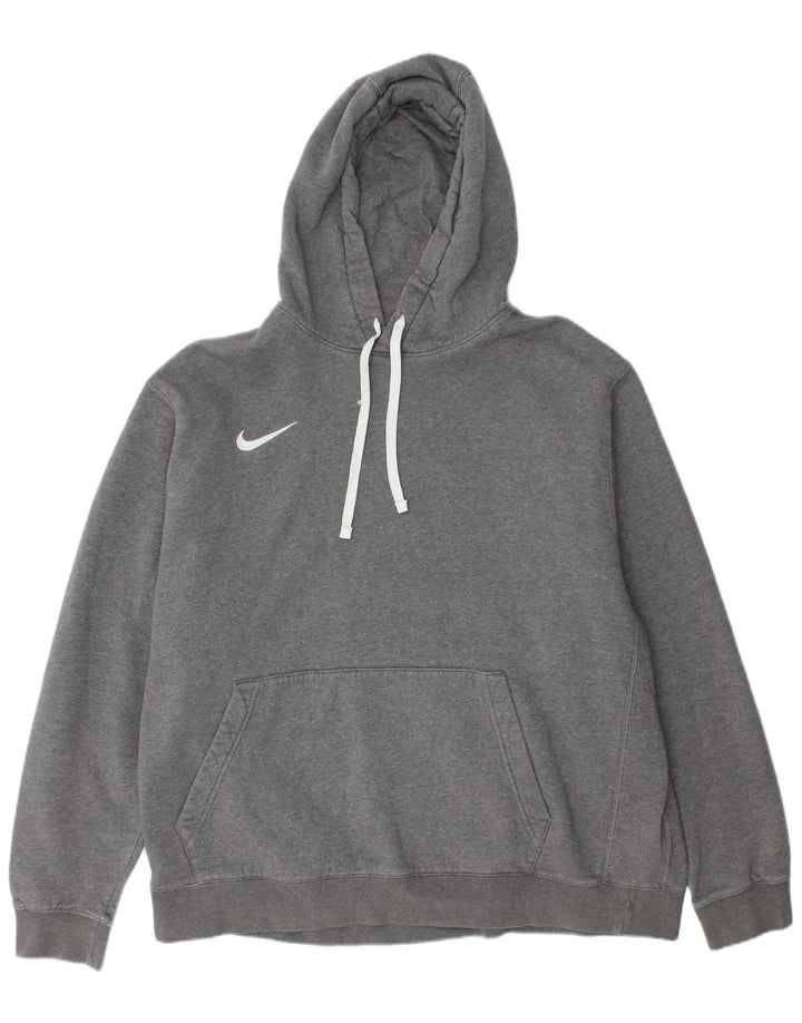 NIKE Mens Hoodie Jumper 2XL Grey Cotton