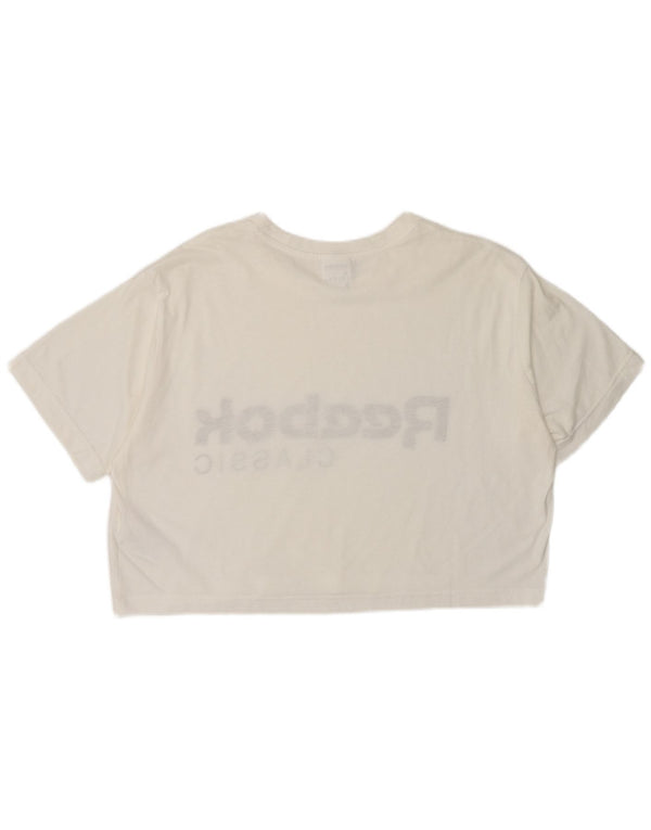 Damska koszulka Reebok Classic Crop Graphic Top UK 8/10 Small White