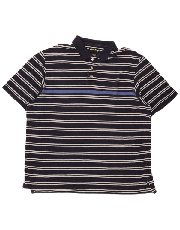 Męska koszulka polo Eddie Bauer 2XL, bawełniana w granatowe paski