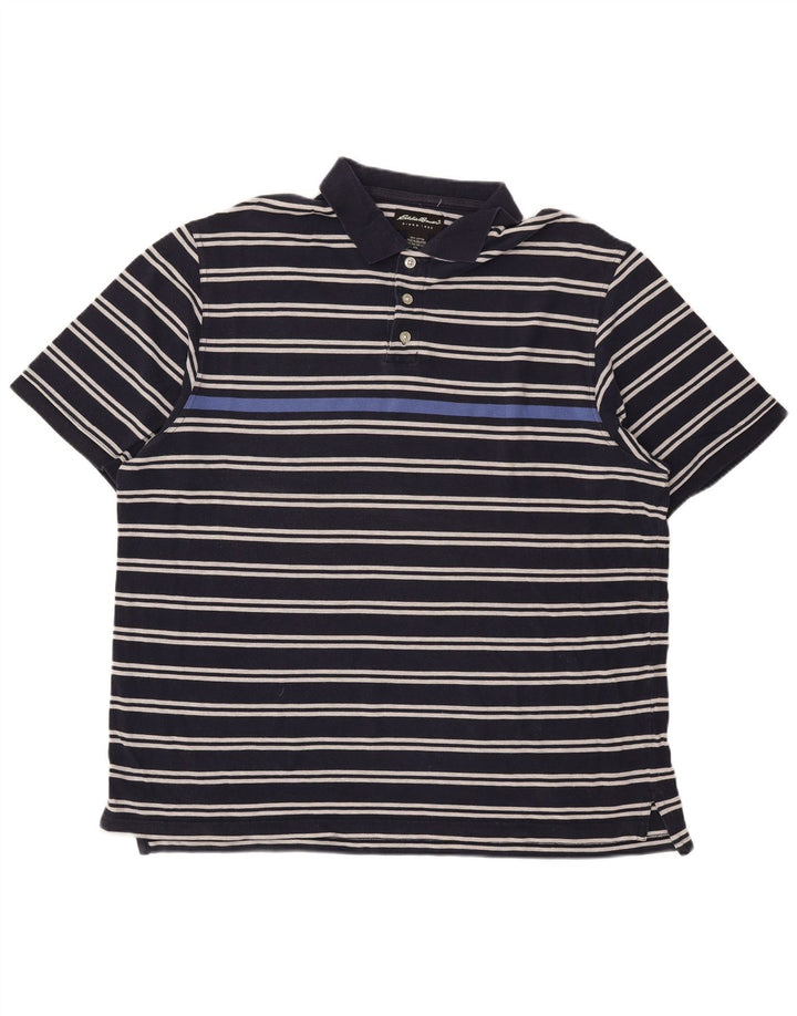 Męska koszulka polo Eddie Bauer 2XL, bawełniana w granatowe paski