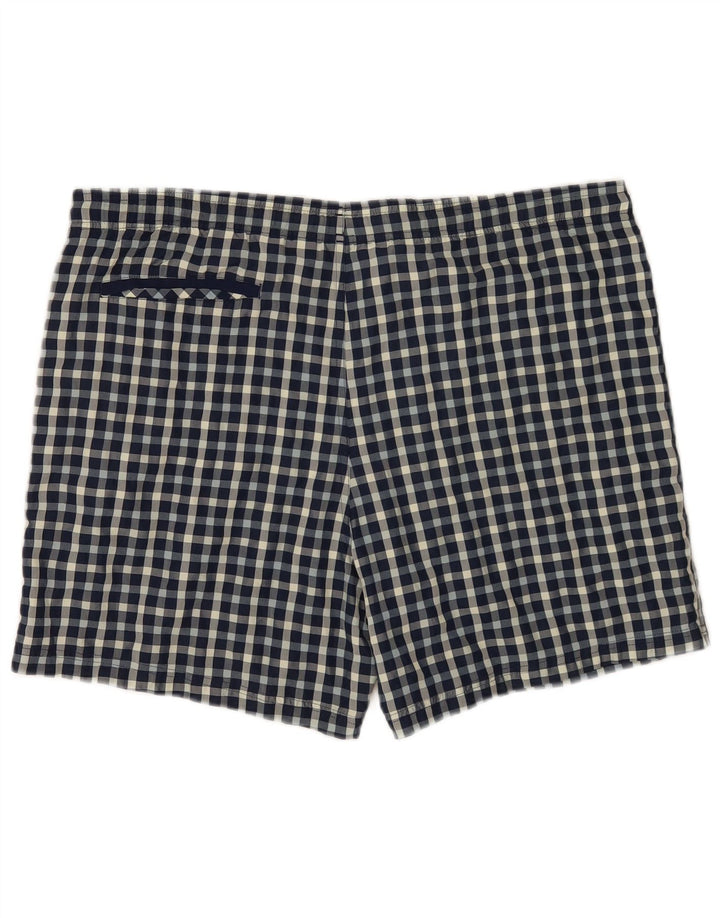 Męskie spodenki kąpielowe Adidas Regular, duże, niebieskie, poliestrowe w kratę