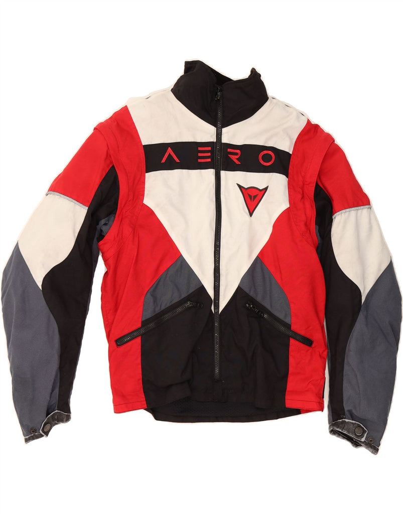 DAINESE Mens Graphic Racer Jacket IT 50 Large Red Colourblock Vintage Dainese and Second-Hand Dainese from Messina Hembry 