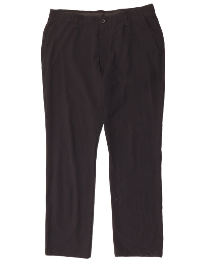 Męskie proste spodnie chino UNDER ARMOUR W38 L32, czarny poliester