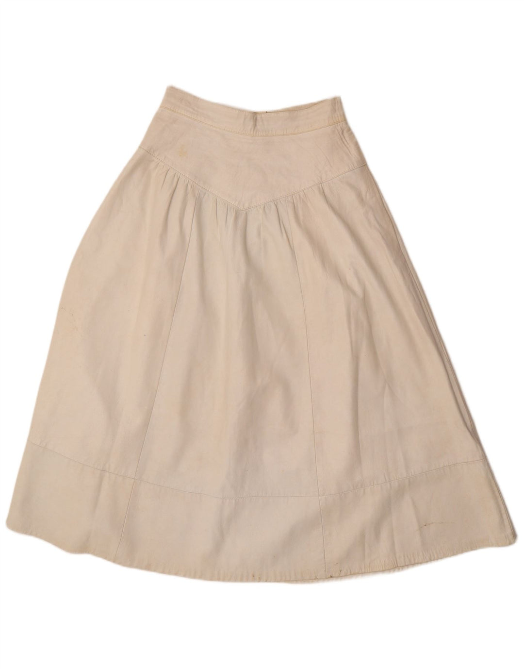Vintage damski skórzany 2-częściowy zestaw spódnic UK 12 Medium W26 Off White