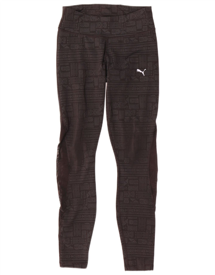 Damskie legginsy Puma UK 10 Małe, szare, geometryczne, poliester