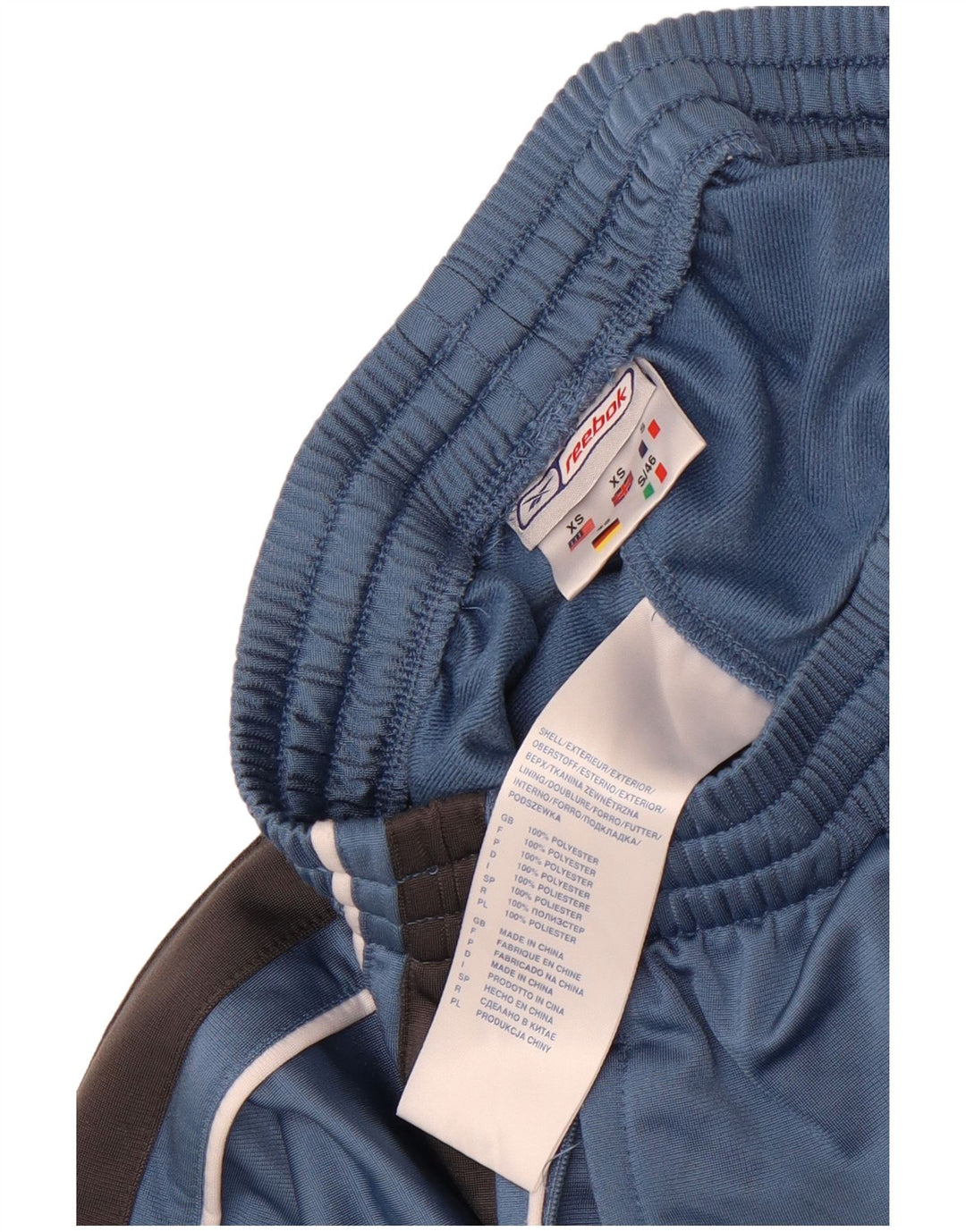 Męskie spodnie dresowe Reebok XS Niebieski poliester z blokami kolorów