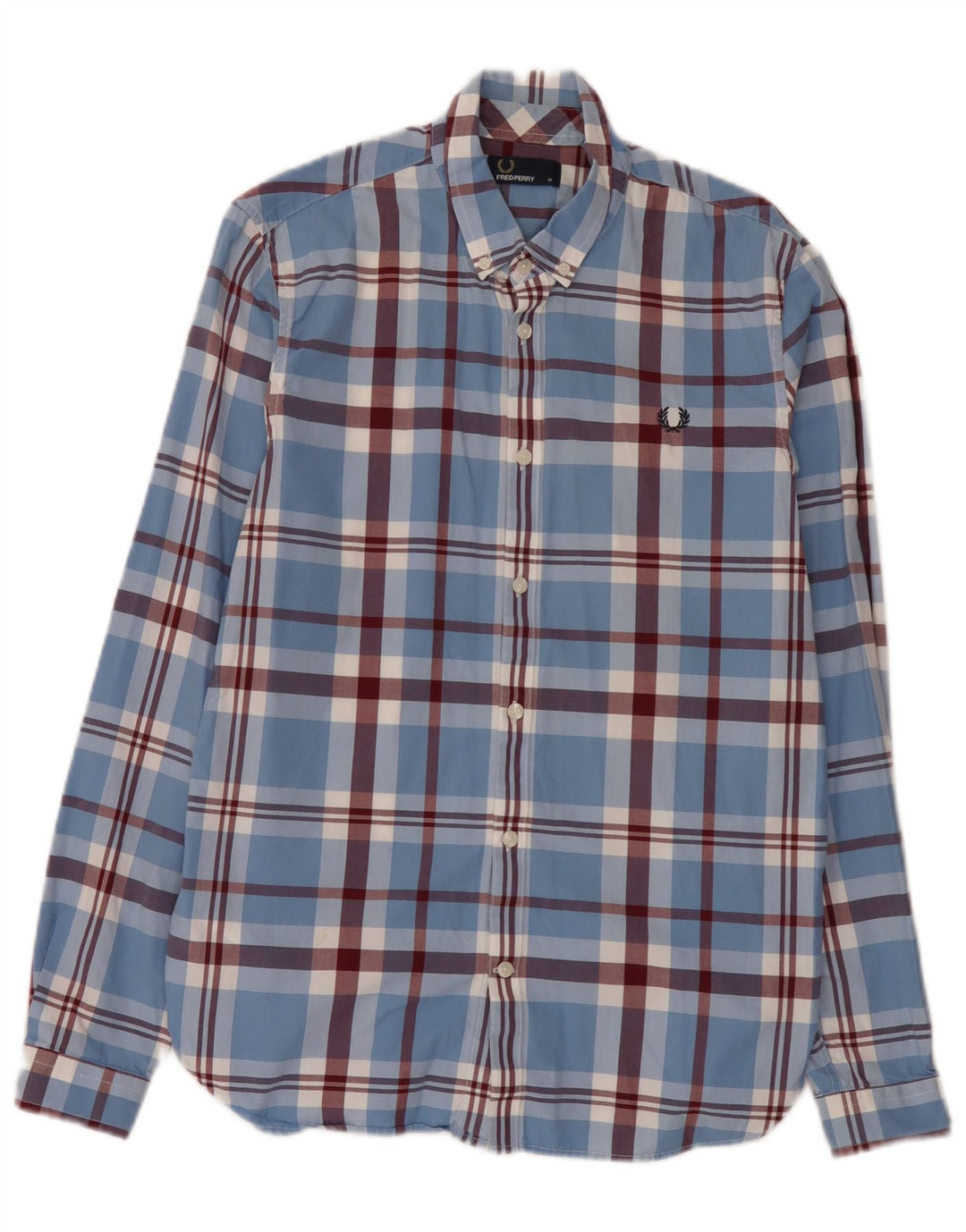 Koszula męska Fred Perry, bawełniana, w średnią niebieską kratkę