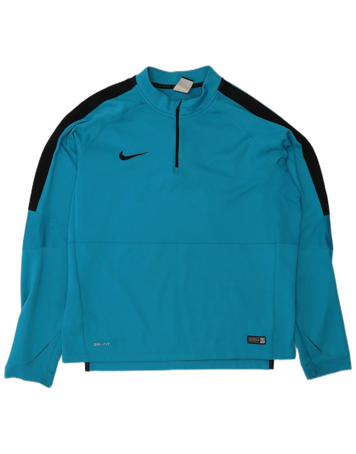 Męski dres Nike Dri Fit z zamkiem błyskawicznym i zamkiem błyskawicznym Top XL w kolorze niebieskim