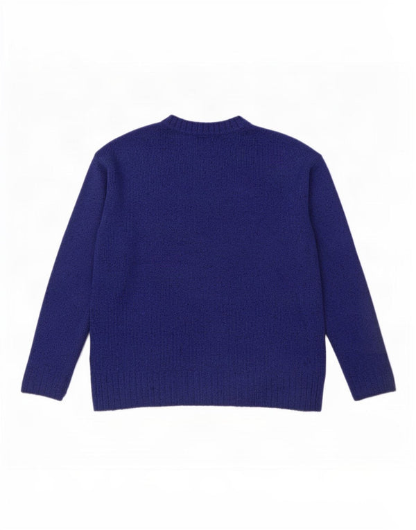 Marks & Spencer Womens Crew Neck Jumper Sweater UK 10 Small Blue Acrylic
