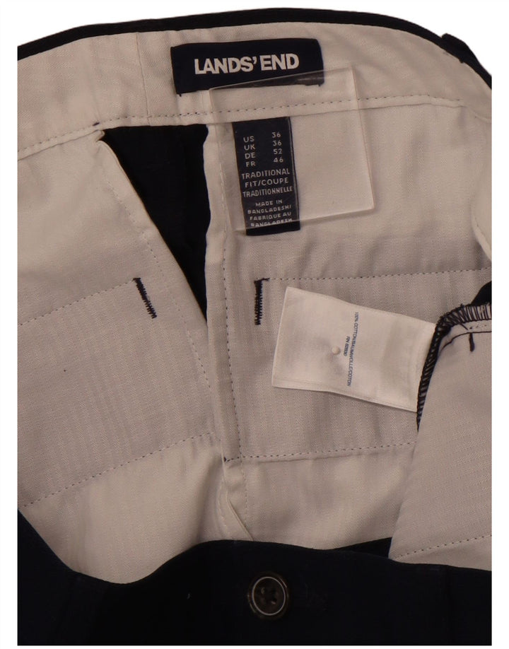 Męskie spodenki Chino LANDS END W36, duże, granatowe, bawełniane