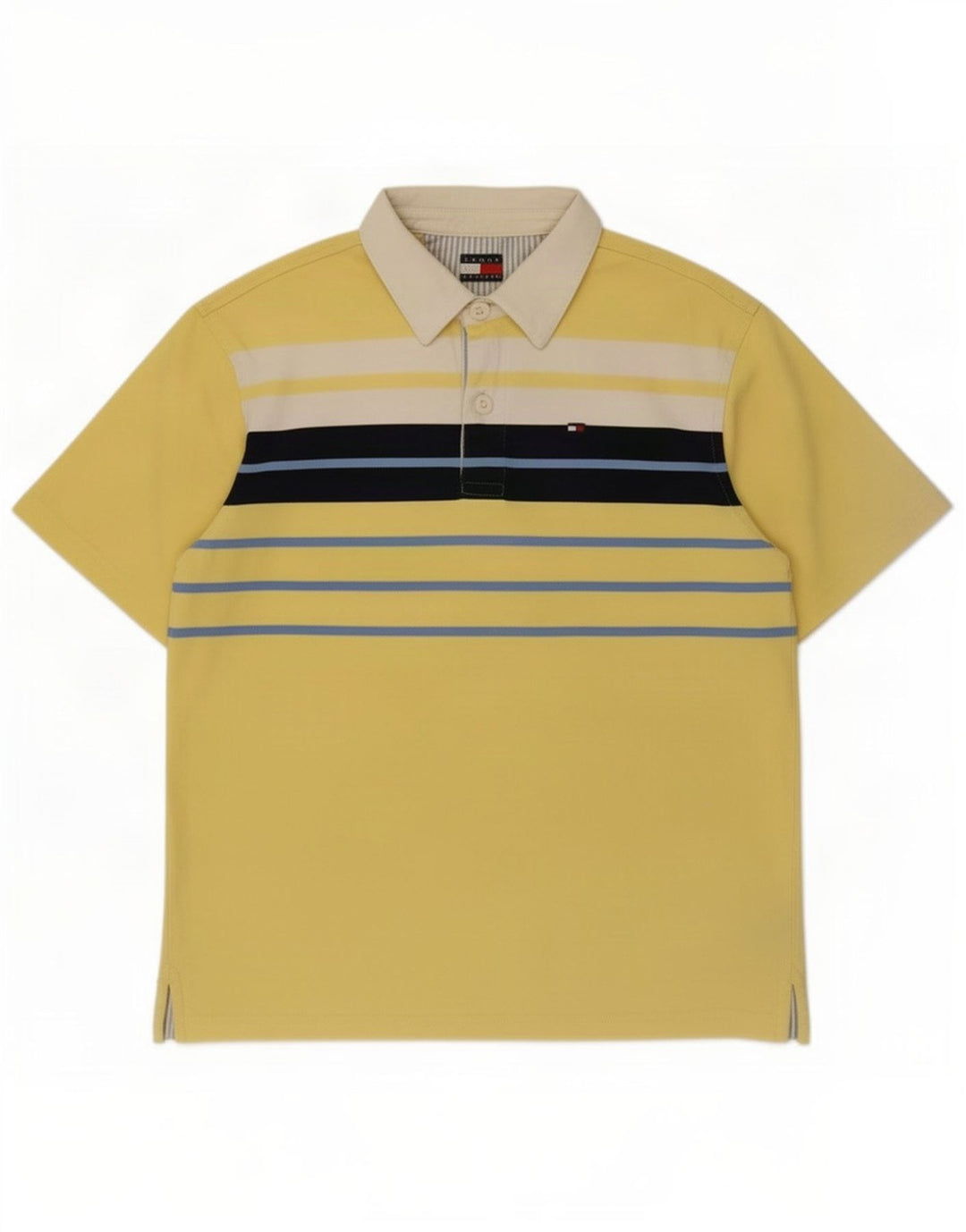 Męska koszulka polo do rugby Tommy Hilfiger w średnie żółte paski