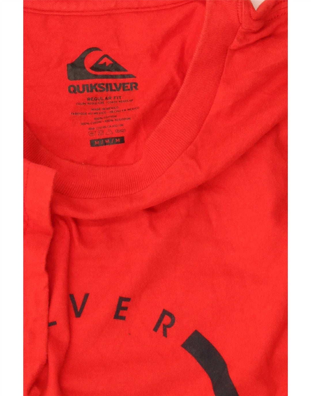 Męska koszulka z grafiką Quiksilver o regularnym kroju, średnia czerwona bawełna