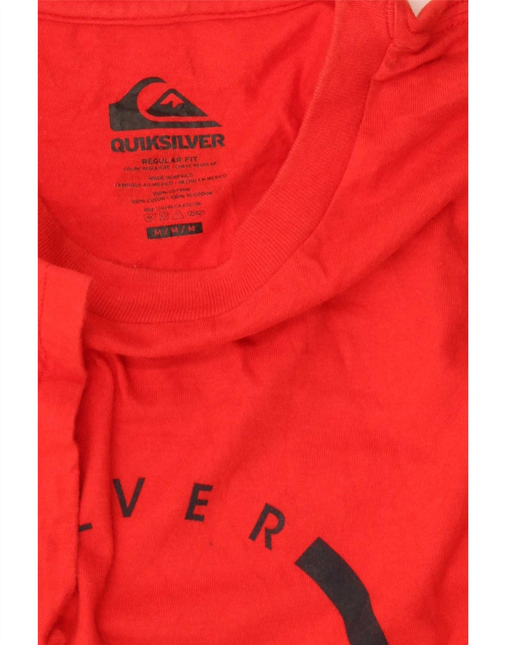 Męska koszulka z grafiką Quiksilver o regularnym kroju, średnia czerwona bawełna
