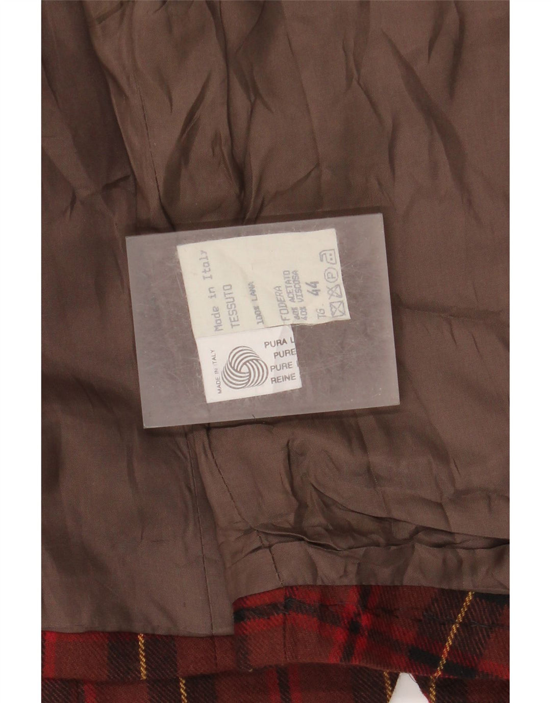 Dwuczęściowy zestaw damski w stylu vintage IT 42/44 Medium W26 L28 Wełna w czerwoną kratę