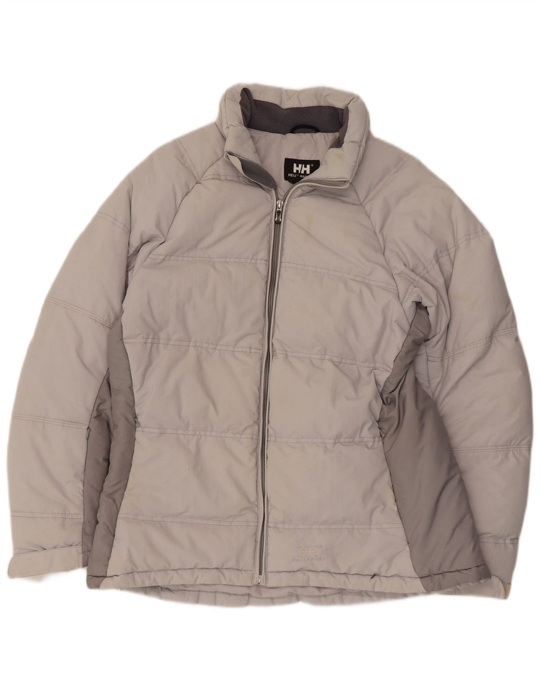 Damska kurtka wyściełana Helly Hansen UK 16, duży, szary nylon w bloki kolorów