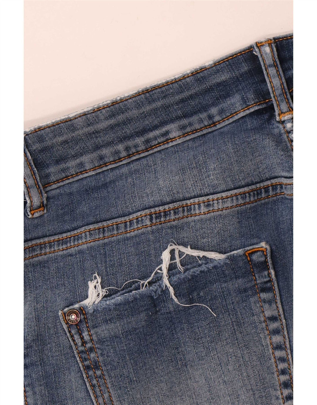 Damskie jeansy rurkowe Zara w trudnej sytuacji W28 L27 niebieskie