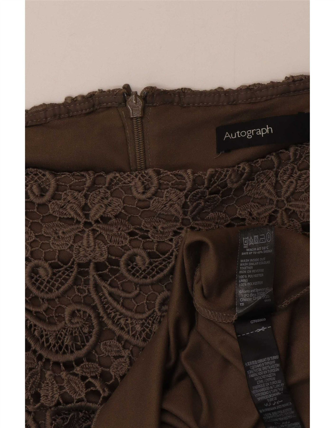Marks & Spencer Damska prosta spódnica z autografem UK 12 Medium W30 Khaki