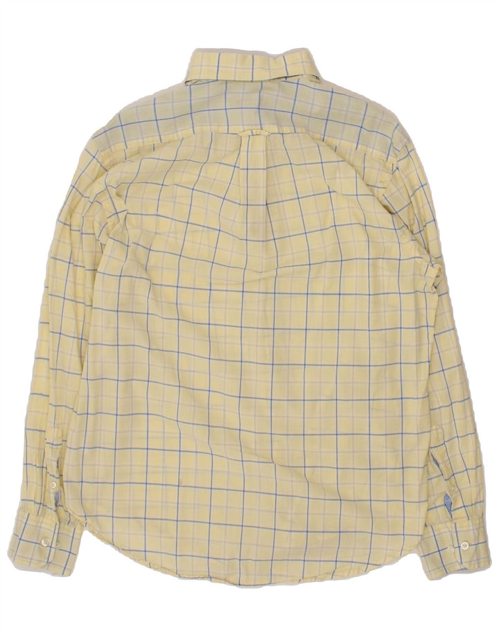 IZOD Mens Shirt Medium Yellow Check Cotton Vintage Izod and Second-Hand Izod from Messina Hembry 