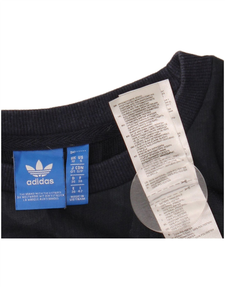 Damska bluza oversize ADIDAS UK 10, mała, granatowa