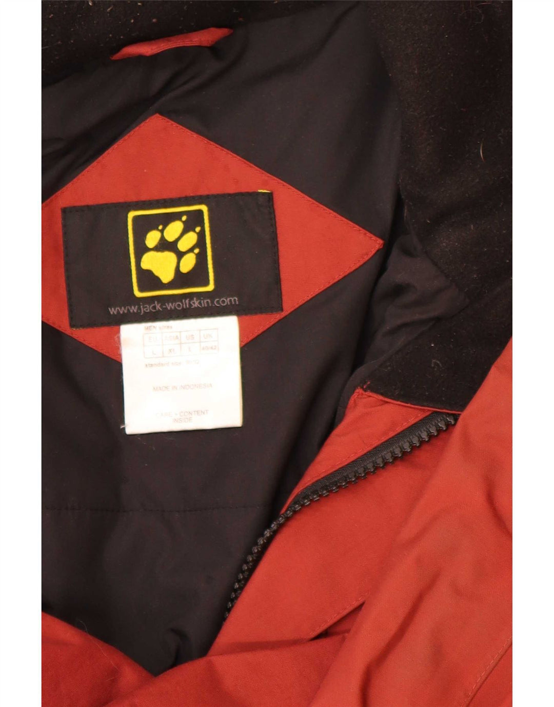 Męska kurtka wiatrówka Jack Wolfskin UK 40/42, duży czerwony blok kolorów