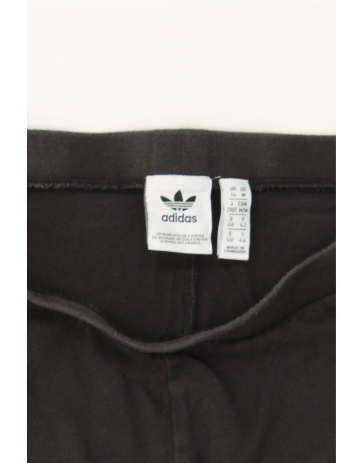 ADIDAS Womens Graphic Leggings UK 14 Medium Black Cotton Vintage Adidas and Second-Hand Adidas from Messina Hembry 