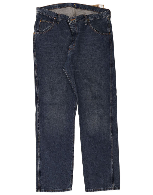 Męskie proste dżinsy Wrangler W38 L32 Niebieskie bawełniane
