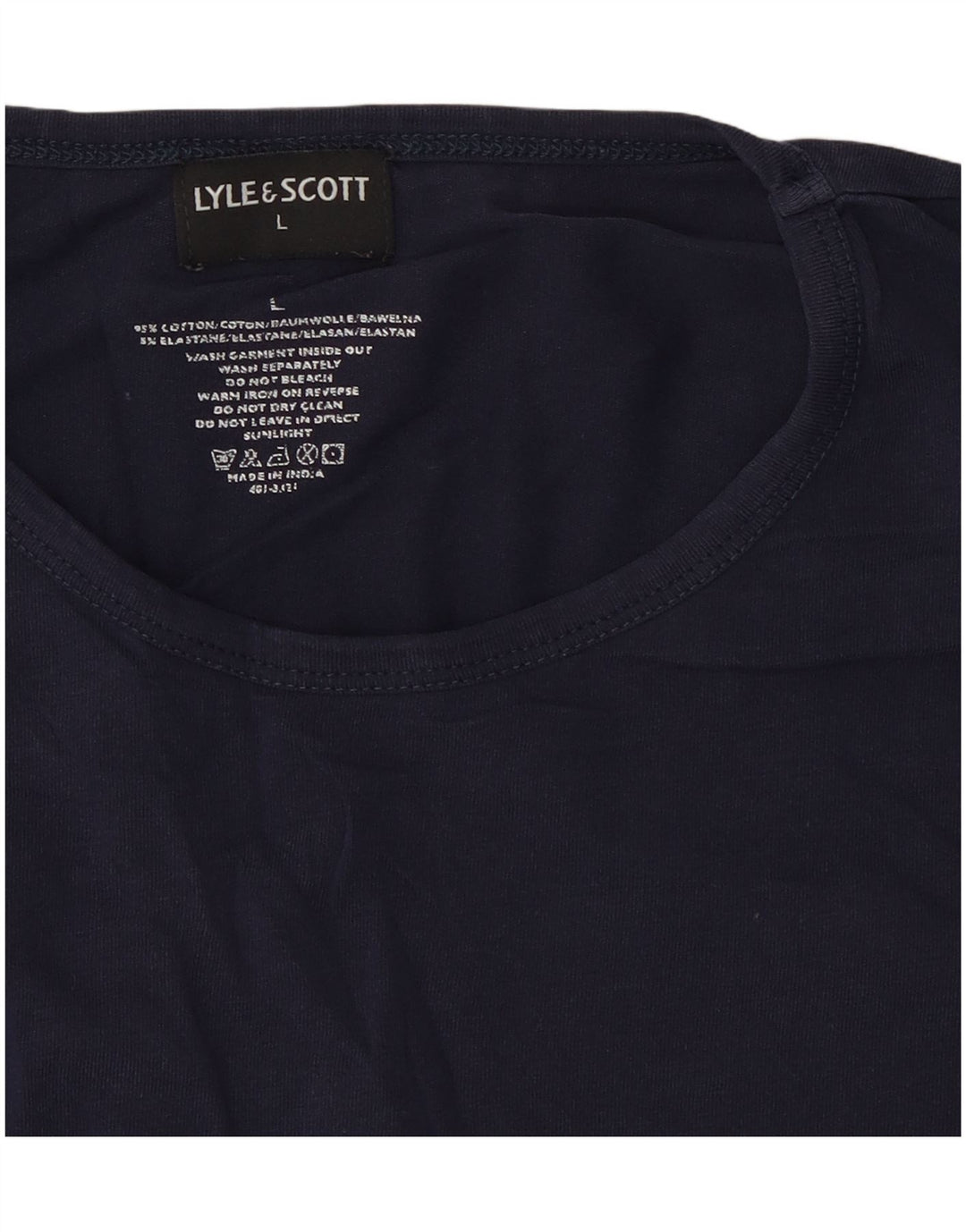 Lyle & Scott Męski T-shirt Top, duży, granatowy, bawełniany