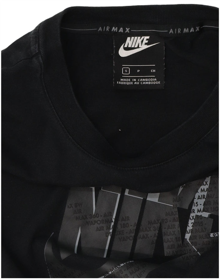 Męski T-shirt z grafiką Nike, mały, czarny, bawełniany