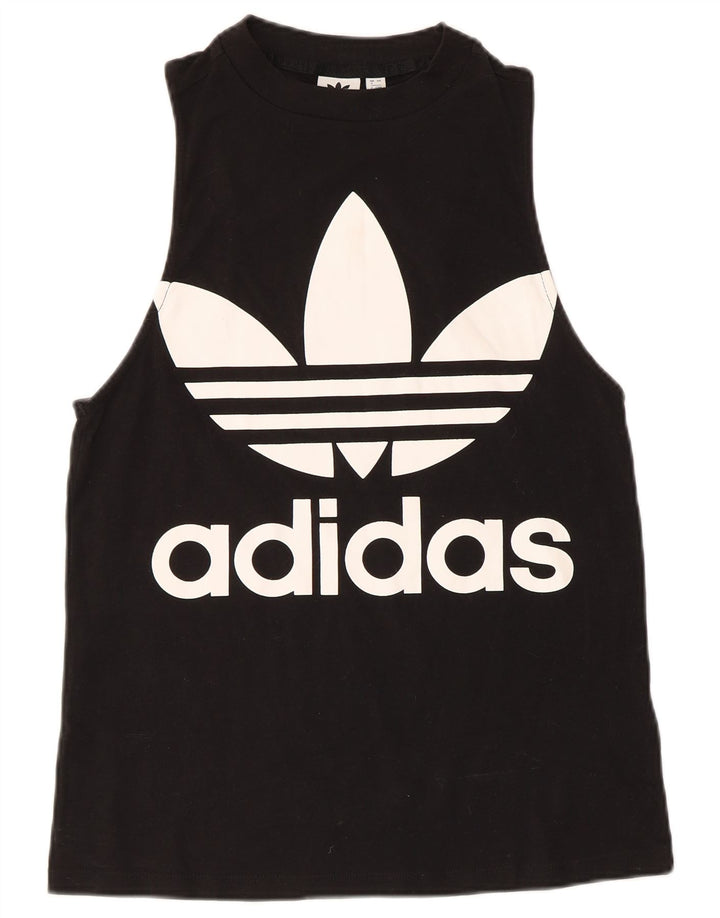 Damska kamizelka graficzna Adidas Top UK 8 Mała czarna bawełna