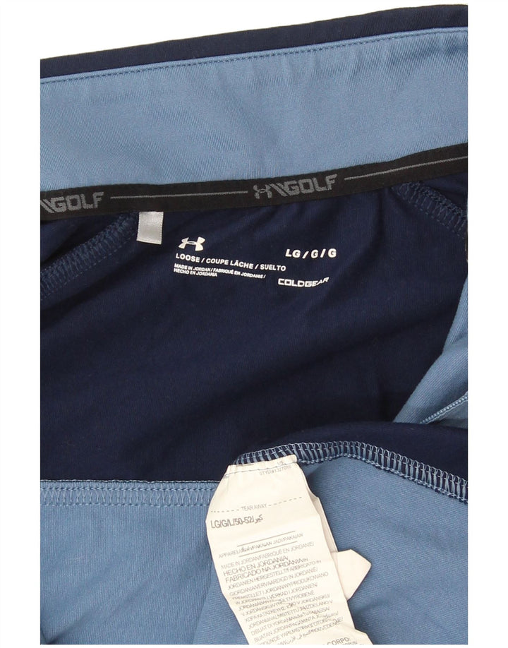 Męski dres Under Armour Cold Gear z pulowerem, duży, niebieski, z blokami kolorów