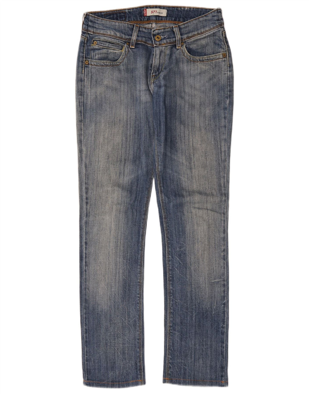 Damskie jeansy Levi's 571 Slim W29 L30 Niebieskie bawełniane