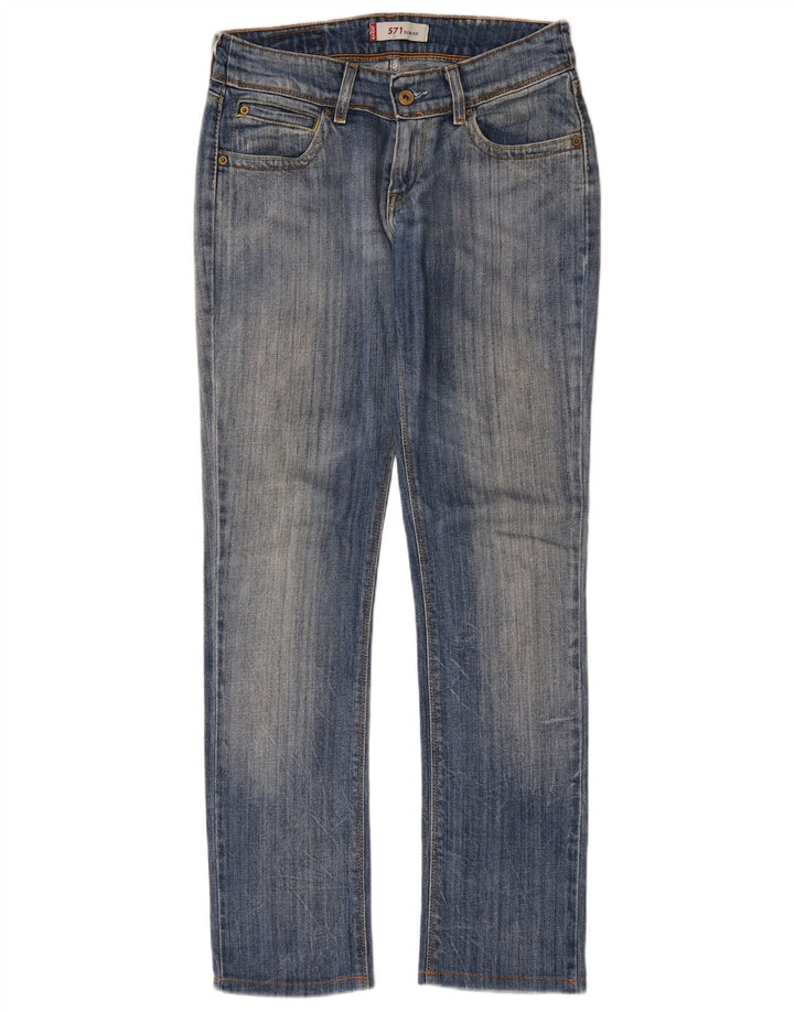 Damskie jeansy Levi's 571 Slim W29 L30 Niebieskie bawełniane