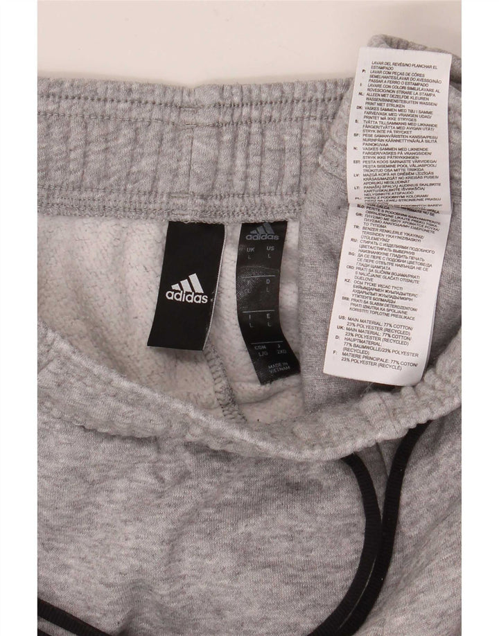 Męskie spodnie dresowe Adidas Graphic, duże, szare, bawełniane