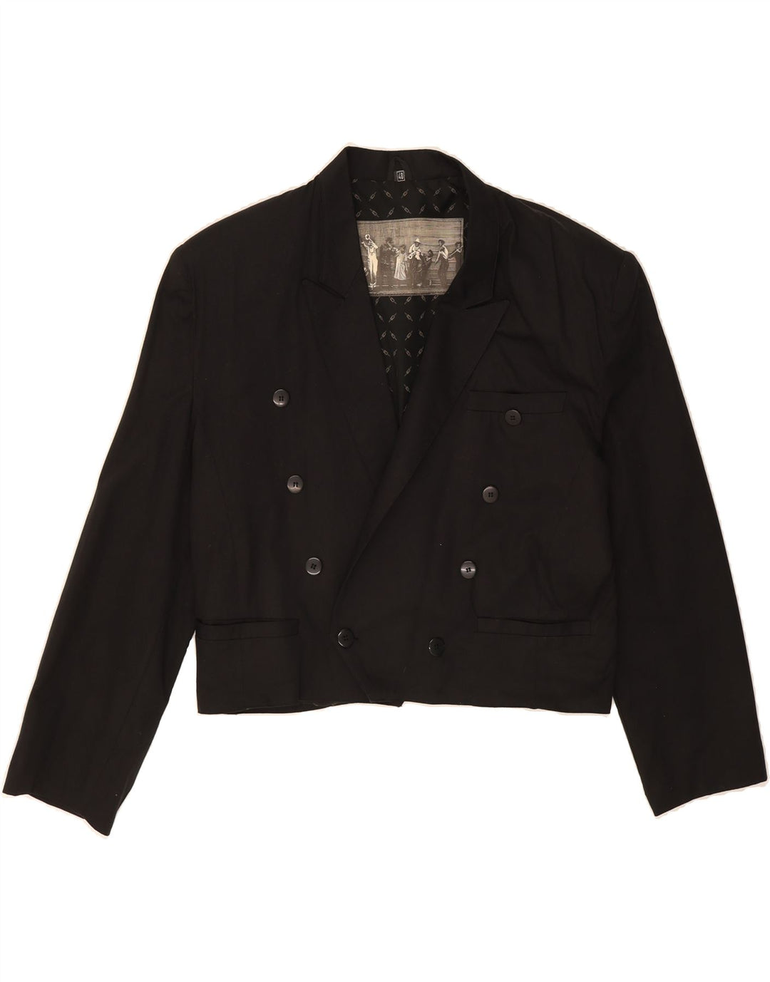 VINTAGE Womens Oversized Double Breasted Blazer Jacket IT 48 XL Black Vintage Vintage and Second-Hand Vintage from Messina Hembry 