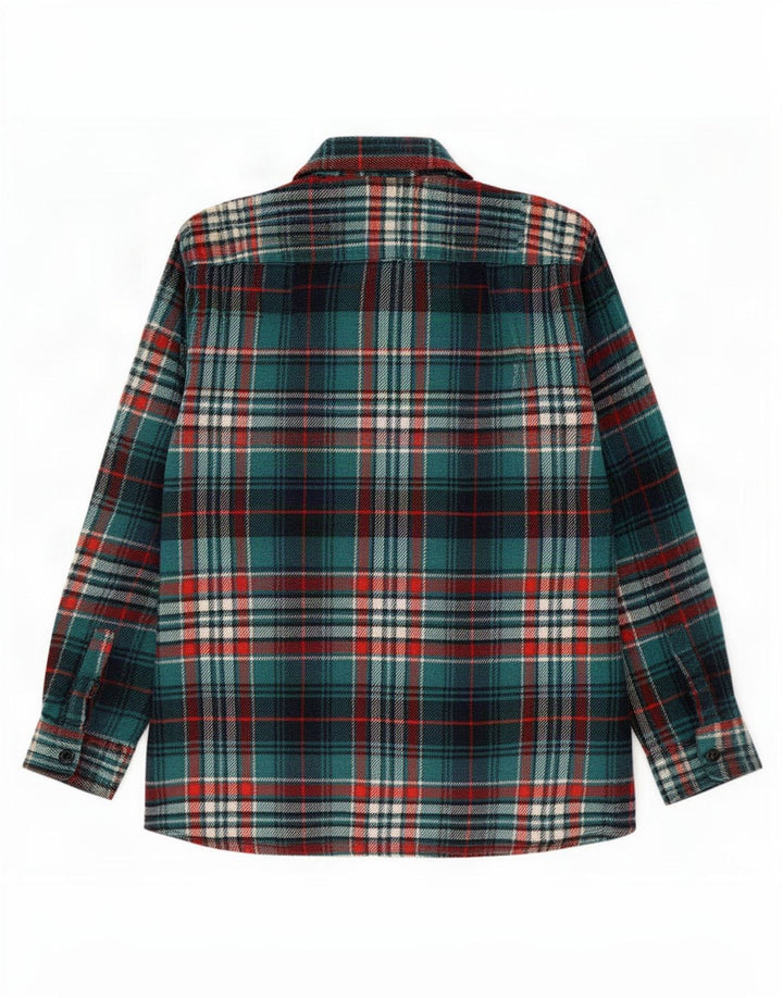 Vintage Męska koszula flanelowa w dużą zieloną kratę