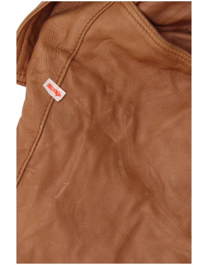 Męska skórzana kurtka wojskowa VINTAGE UK 44 2XL brązowa skóra