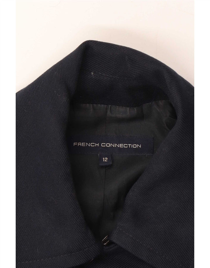 French Connection damski płaszcz grochowy UK 12 średni granatowy poliester